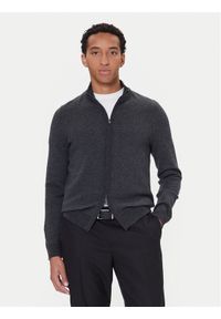 BOSS Kardigan H-Heterno 50549950 Szary Regular Fit. Kolor: szary. Materiał: wełna
