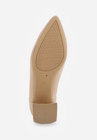 Born2be - Ciemnobeżowe Czółenka VICES na Stożkowym Obcasie Jennibelle. Nosek buta: otwarty. Kolor: beżowy. Materiał: skóra, materiał. Obcas: na obcasie. Styl: klasyczny. Wysokość obcasa: średni #3