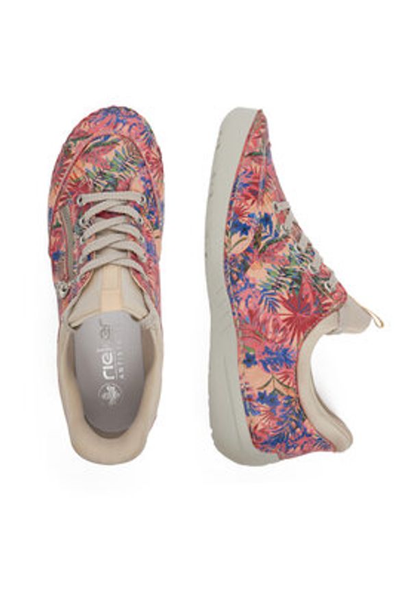 Rieker Półbuty 52567-90 Kolorowy. Materiał: materiał. Wzór: kolorowy