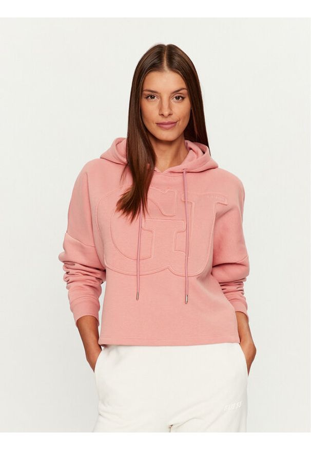 Guess Bluza V3BQ10 KBXX1 Różowy Regular Fit. Kolor: różowy. Materiał: bawełna