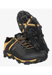 Casu - Czarne buty trekkingowe skórzane sznurowane casu mxc6642-l. Kolor: brązowy, wielokolorowy, czarny. Materiał: skóra