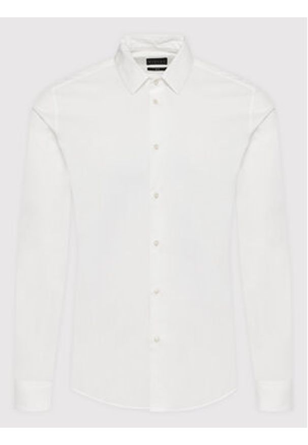 Sisley Koszula 5CNX5QL19 Biały Slim Fit. Kolor: biały. Materiał: bawełna