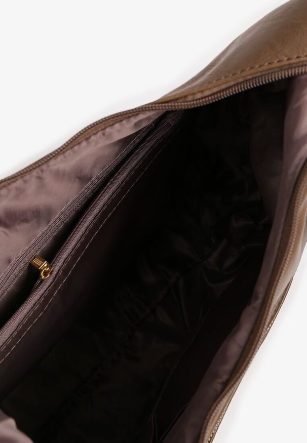 Born2be - Ciemnobeżowa Torebka z Regulowaną Rączką z Kieszonkami Tirilda. Kolor: beżowy. Styl: casual, elegancki