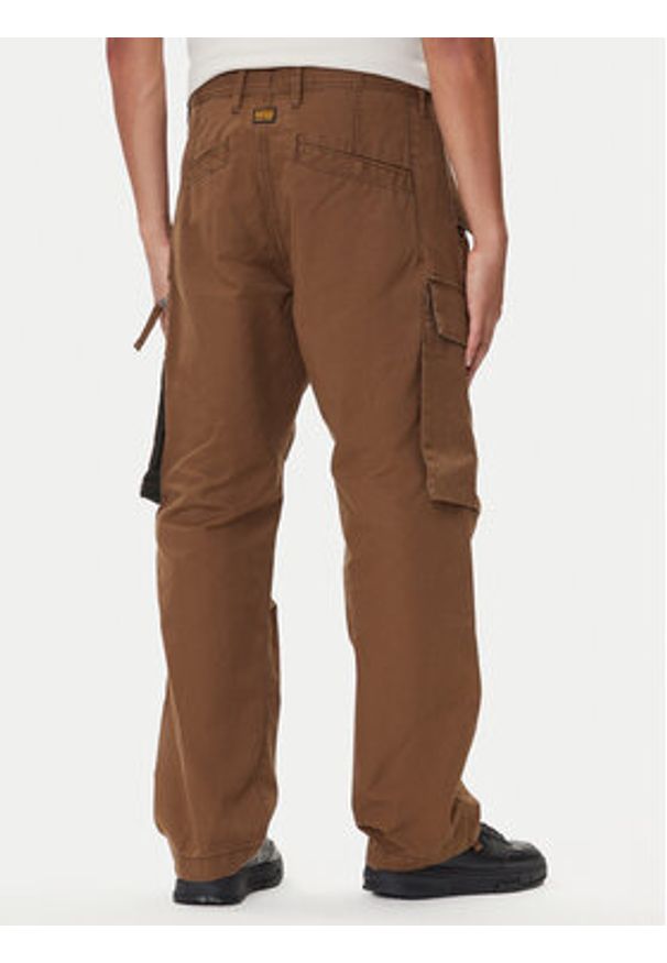 G-Star RAW - G-Star Raw Spodnie materiałowe R-3N D25224-D191 Brązowy Straight Fit. Kolor: brązowy. Materiał: bawełna