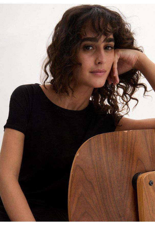 bonprix - Sukienka z dżerseju, z czystej bawełny organicznej. Kolor: czarny. Materiał: jersey, bawełna