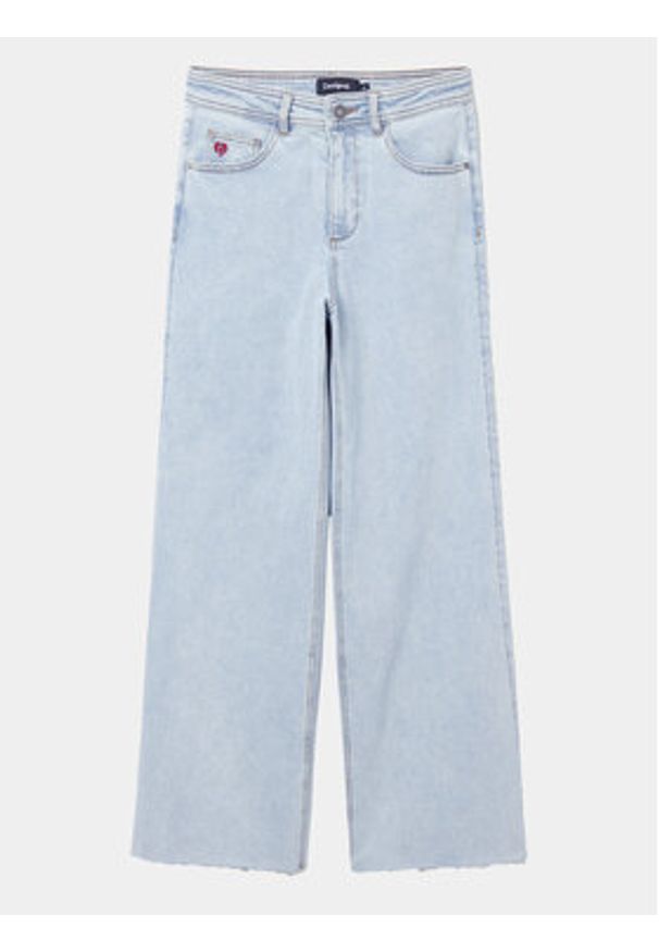 Desigual Jeansy Denver 24SWDD12 Błękitny Cropped Fit. Kolor: niebieski