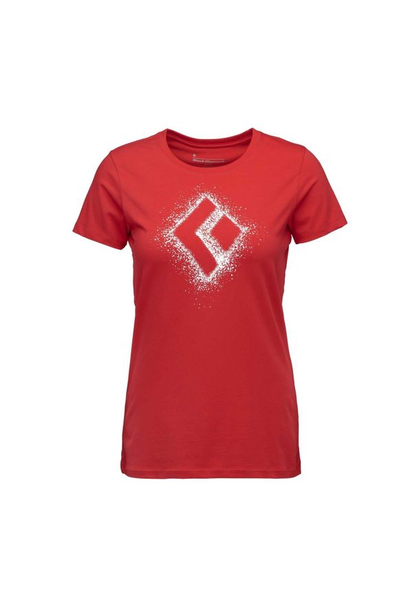 Koszulka damska bawełniana Black Diamond Chalked Up 2.0 Tee z krótkim rękawem. Kolor: czerwony. Materiał: bawełna. Długość rękawa: krótki rękaw. Długość: krótkie
