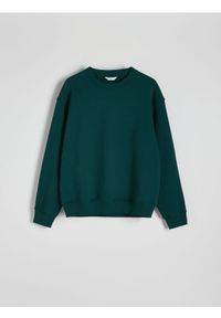 Reserved - Bluza comfort fit z emblematem - ciemnozielony. Kolor: zielony. Materiał: bawełna, dzianina
