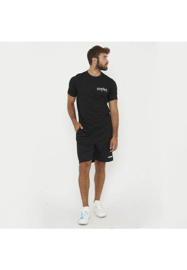 LEGEA - Koszulka Legea Savage Dorosłych. Kolor: czarny. Materiał: bawełna. Wzór: nadruk. Sport: fitness