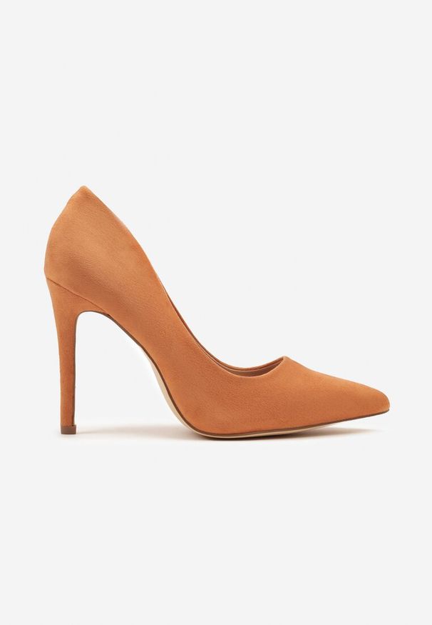 Renee - Pomarańczowe Klasyczne Szpilki Nurivia. Nosek buta: szpiczasty. Kolor: pomarańczowy. Materiał: jeans. Obcas: na szpilce. Styl: klasyczny. Wysokość obcasa: średni