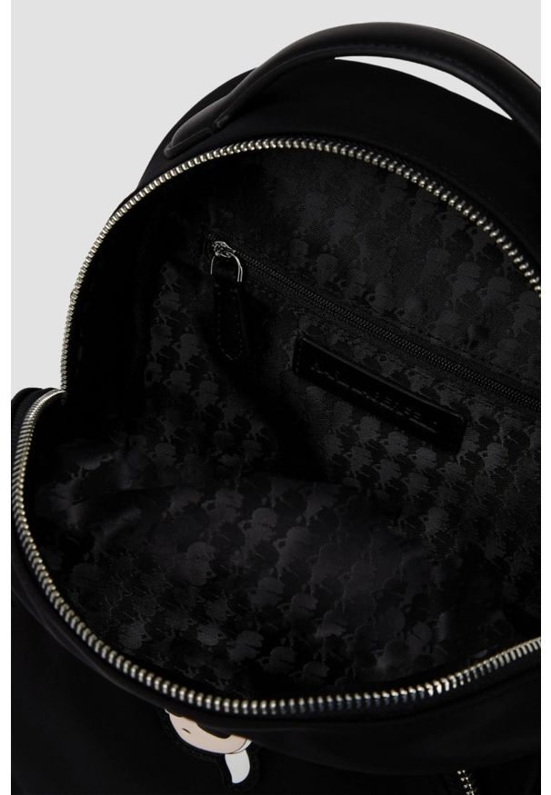 Karl Lagerfeld - KARL LAGERFELD Czarny damski plecak Ikon Nylon Sm. Kolor: czarny. Materiał: nylon