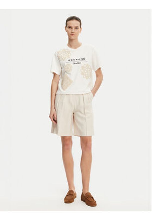 Weekend Max Mara T-Shirt Lecco 2515941052 Biały Boxy Fit. Kolor: biały. Materiał: bawełna