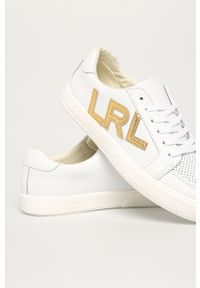 Lauren Ralph Lauren - Buty skórzane. Zapięcie: sznurówki. Kolor: biały. Materiał: skóra #4
