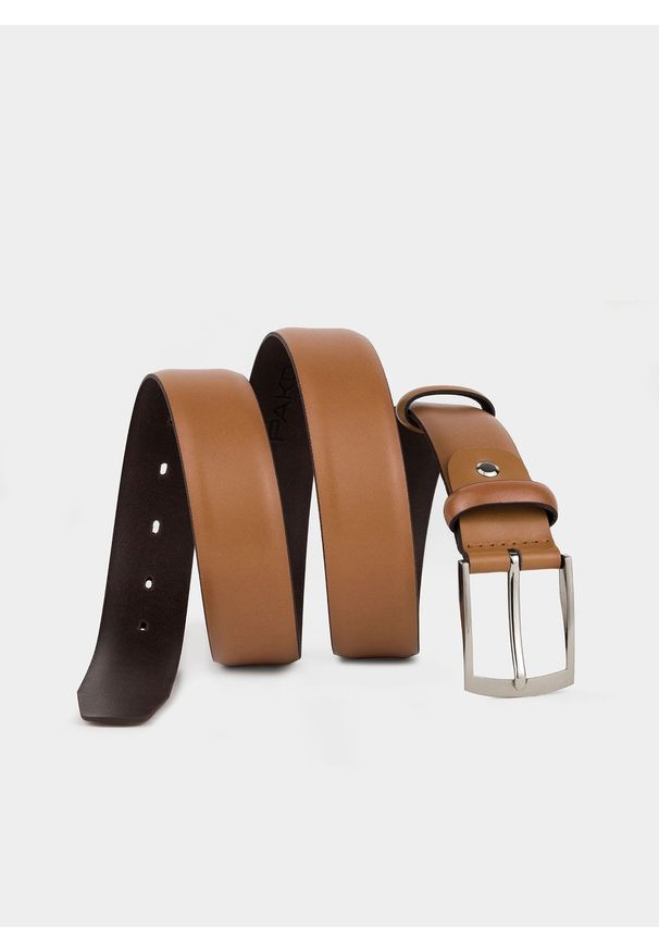 Pako Lorente - PAKO LORENTE – Pasek męski PLM-PX-776-Y. Materiał: skóra. Styl: klasyczny, elegancki