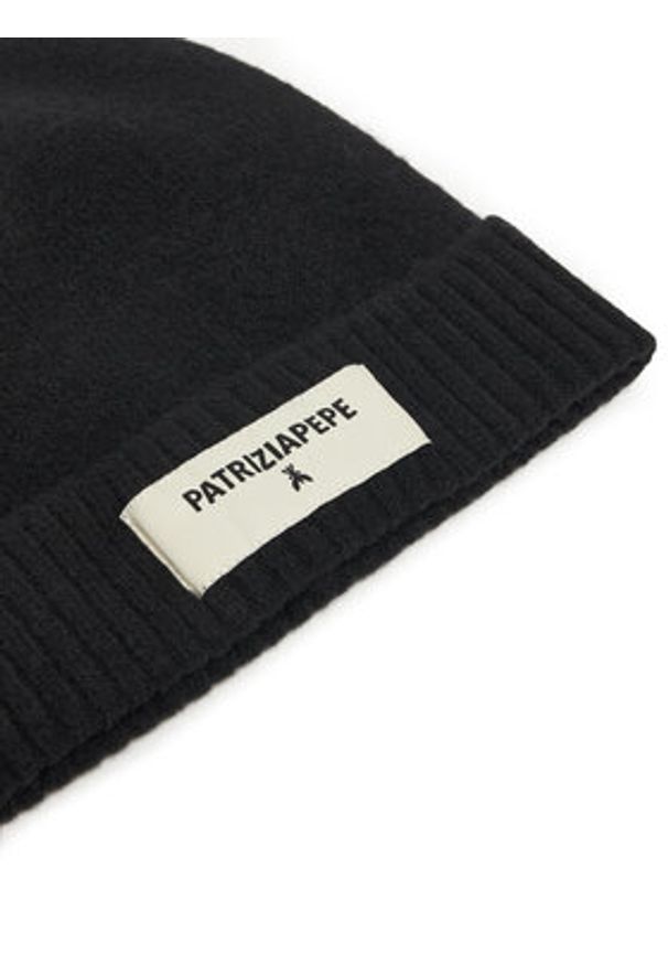 Patrizia Pepe Czapka 8F0082/K287 K103 Czarny. Kolor: czarny. Materiał: materiał