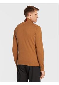 TOMMY HILFIGER - Tommy Hilfiger Sweter Pima MW0MW28049 Brązowy Regular Fit. Kolor: brązowy. Materiał: bawełna #4