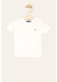 TOMMY HILFIGER - Tommy Hilfiger - T-shirt dziecięcy 74-176 cm. Okazja: na co dzień. Kolor: biały. Materiał: bawełna, materiał, dzianina. Wzór: gładki. Styl: casual #1