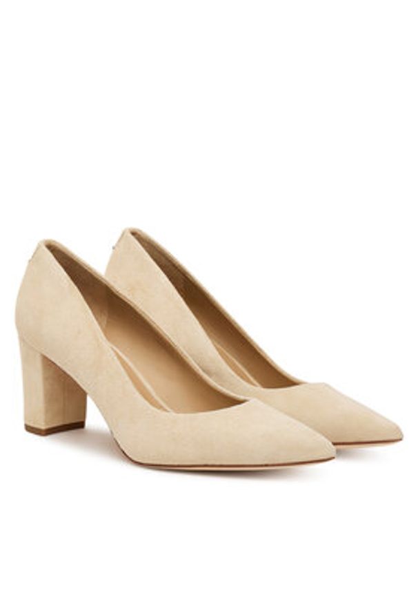 Lauren Ralph Lauren - LAUREN RALPH LAUREN Czółenka Kingad 802967743003 Beżowy. Kolor: beżowy. Materiał: zamsz, skóra