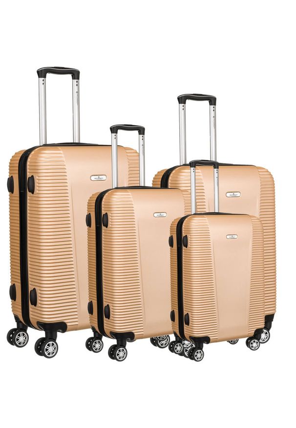Zestaw walizek podróżnych Peterson PTN 236-SET4 złoty. Kolor: złoty. Materiał: materiał