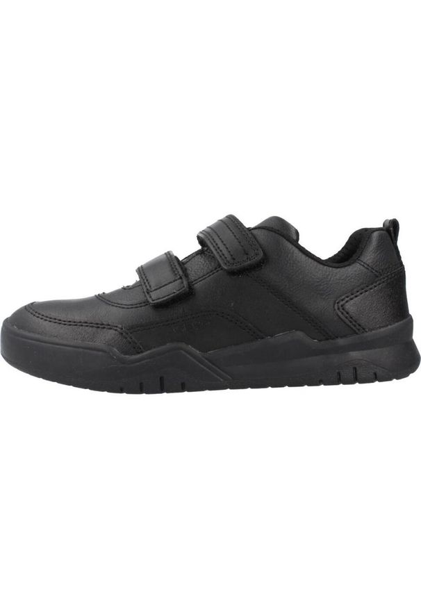 Geox - Buty GEOX J PERTH BOY Czarny. Kolor: czarny. Materiał: tkanina, skóra. Sport: turystyka piesza