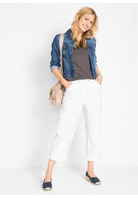 bonprix - Spodnie 7/8 high waist z wygodnym paskiem (2 pary). Stan: podwyższony. Kolor: czarny #2