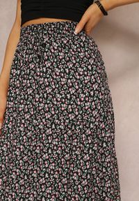 Renee - Czarna Spódnica Maxi Bawełniana w Kwiatowy Wzór Rayegan. Kolor: czarny. Materiał: bawełna. Wzór: kwiaty. Sezon: lato #5