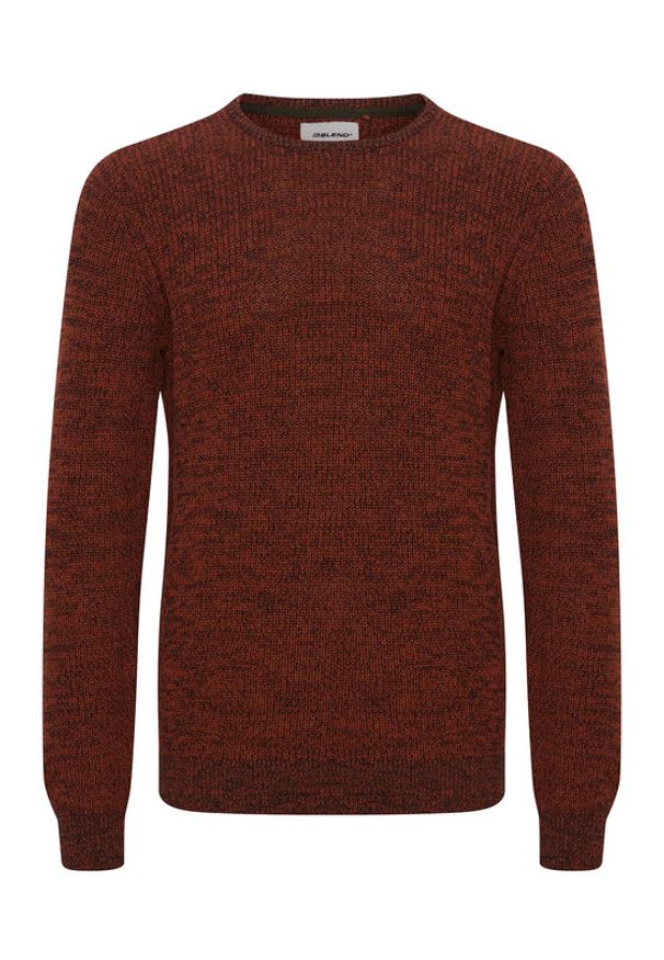 Blend Sweter 20716115 Bordowy Regular Fit. Kolor: czerwony. Materiał: bawełna