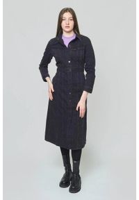 Lee - LEE LONGSLEEVE DRESS DAMSKA SUKIENKA JEANSOWA BLACK DUNS L50LNECY 112140198. Materiał: jeans. Długość rękawa: długi rękaw