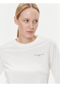 TOMMY HILFIGER - Tommy Hilfiger Bluzka Mini Corp Logo WW0WW39784 Écru Relaxed Fit. Materiał: bawełna