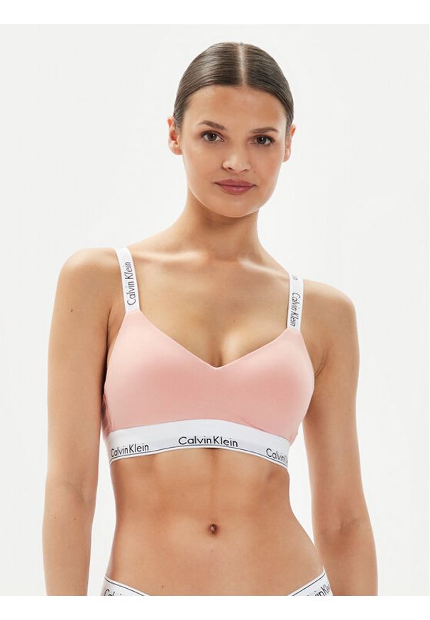 Calvin Klein Underwear Biustonosz bezfiszbinowy 000QF7059E Koralowy. Kolor: pomarańczowy. Materiał: bawełna