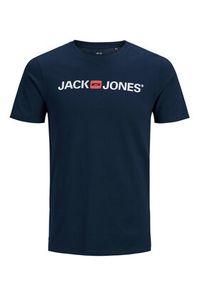 Jack & Jones - Jack&Jones T-Shirt Corp Logo 12137126 Granatowy Slim Fit. Kolor: niebieski. Materiał: bawełna