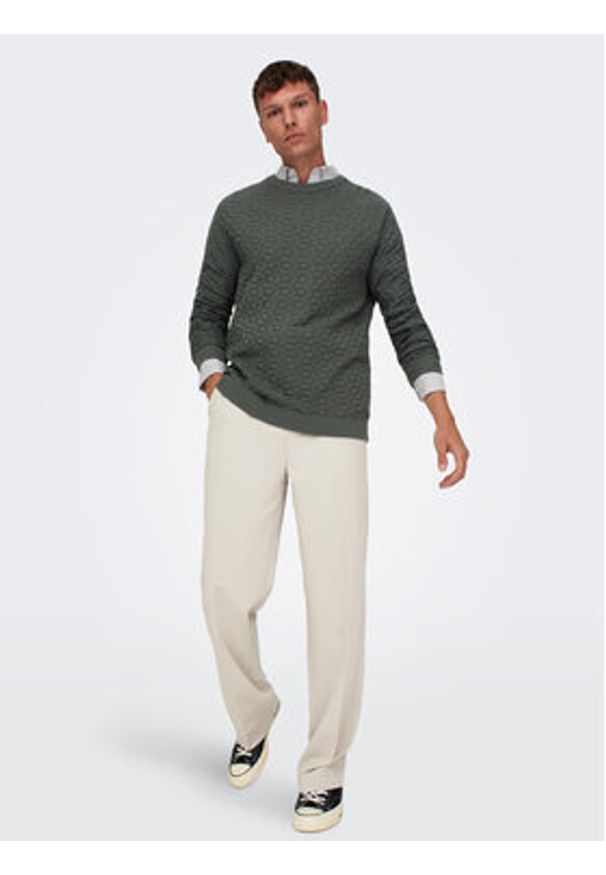 Only & Sons Sweter 22026559 Szary Regular Fit. Kolor: szary. Materiał: syntetyk, bawełna