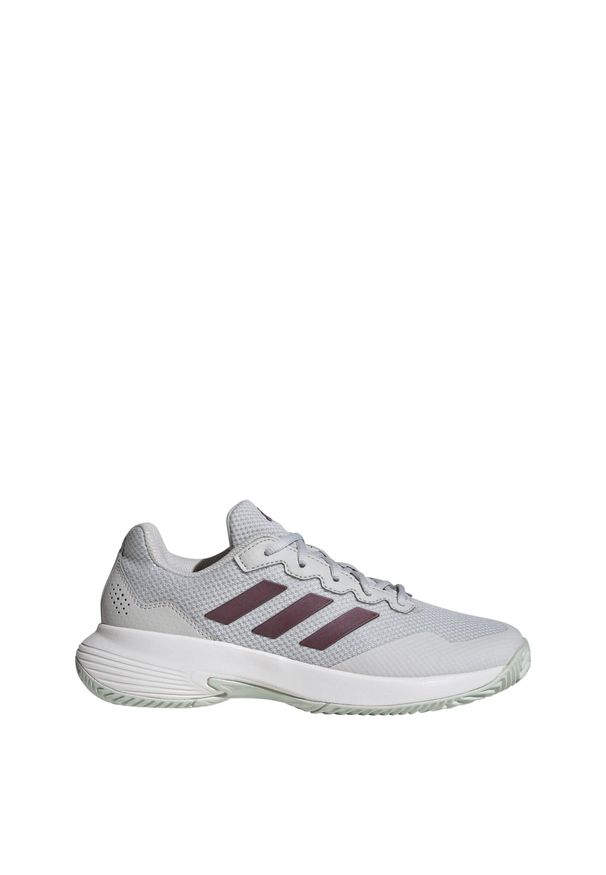 Adidas - Gamecourt 2.0 Tennis Shoes. Kolor: szary, wielokolorowy, biały. Materiał: materiał. Sport: turystyka piesza, tenis