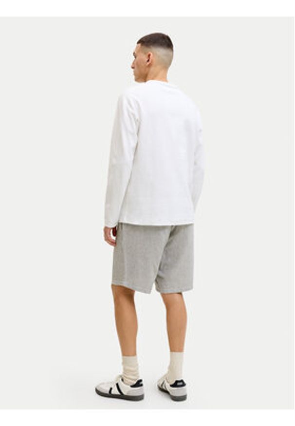 Jack & Jones Szorty materiałowe Ace Mykonos 12269376 Écru Regular Fit. Kolor: kremowy. Materiał: len
