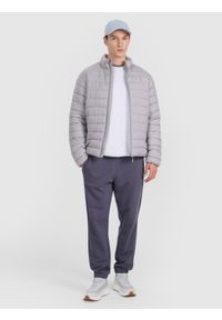 4f - 4F Kurtka puchowa z wypełnieniem syntetycznym męska - szara XL. Okazja: na co dzień. Typ kołnierza: kołnierzyk stójkowy. Kolor: szary. Materiał: syntetyk, puch. Długość: długie. Styl: sportowy, klasyczny, casual, elegancki #2