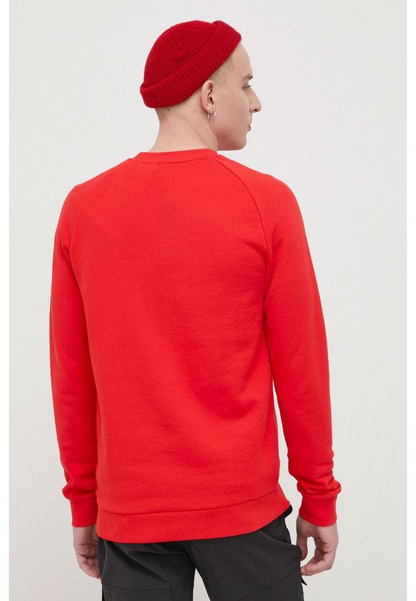 adidas Originals - Adidas Originals bluza bawełniana męska kolor czerwony z nadrukiem. Okazja: na co dzień. Kolor: czerwony. Materiał: bawełna. Długość rękawa: raglanowy rękaw. Wzór: nadruk. Styl: casual