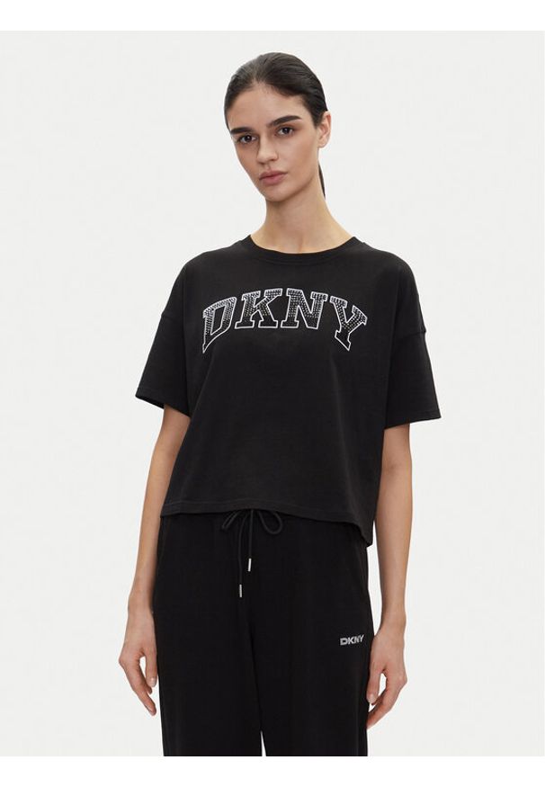 DKNY Sport T-Shirt DP5T1223 Czarny Regular Fit. Kolor: czarny. Materiał: bawełna. Styl: sportowy