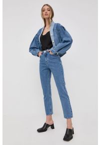 Custommade kurtka jeansowa Fabriana damska przejściowa. Kolor: niebieski. Materiał: jeans