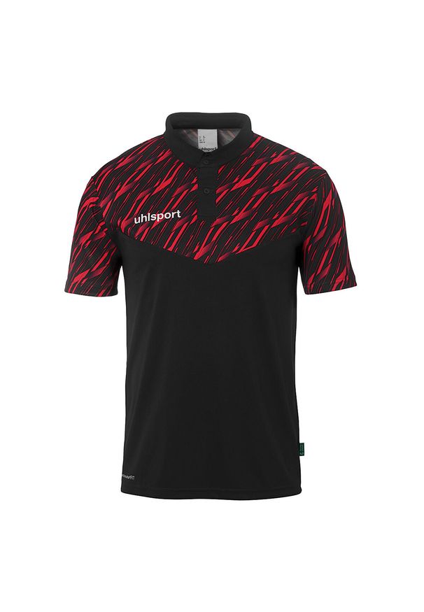 UHLSPORT - Koszulka polo dla dzieci Uhlsport Progressive 28. Typ kołnierza: polo. Kolor: wielokolorowy, czarny, czerwony. Sport: piłka nożna