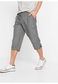 bonprix - Spodnie 3/4 z mikrofazy, w wygodnym fasonie, Regular Fit. Stan: obniżony. Kolor: szary #1