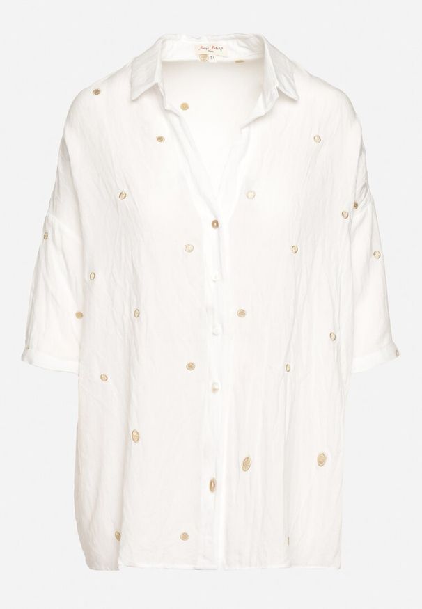 Born2be - Biała Bawełniana Koszula o Klasycznym Kroju Jenevia. Okazja: na spotkanie biznesowe, do pracy. Kolor: biały. Materiał: bawełna. Długość rękawa: długi rękaw. Długość: długie. Styl: klasyczny