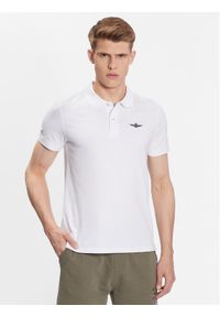 Aeronautica Militare Polo 231PO1430P178 Biały Slim Fit. Typ kołnierza: polo. Kolor: biały. Materiał: bawełna #1