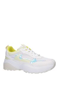 Casu - Białe buty sportowe sneakersy sznurowane casu 7-k662d. Kolor: wielokolorowy, żółty, biały