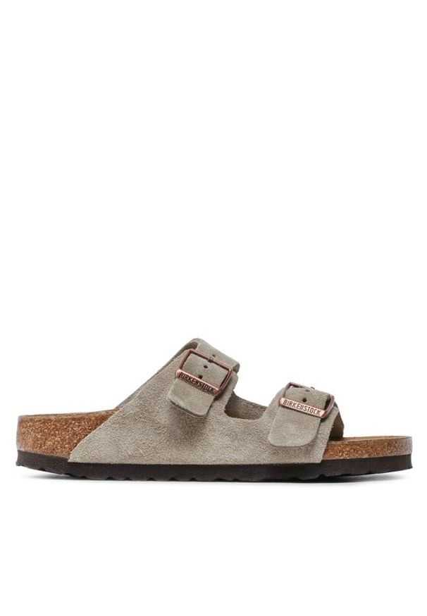 Birkenstock Klapki Arizona Bs 51463 Szary. Kolor: szary. Materiał: zamsz, skóra