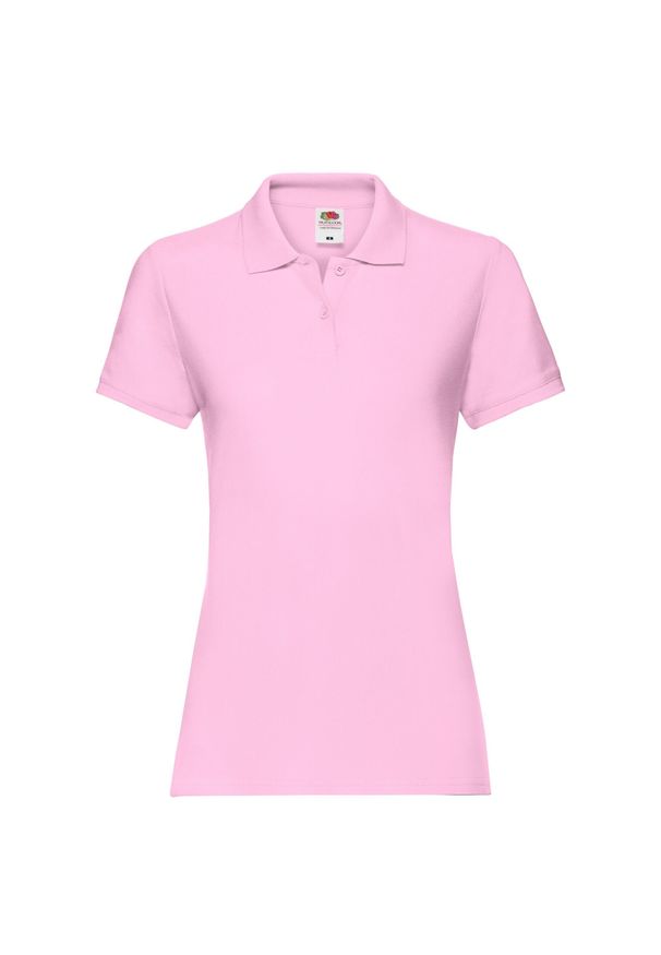 FRUIT OF THE LOOM - Damska Koszulka Polo Premium. Typ kołnierza: polo. Kolor: różowy