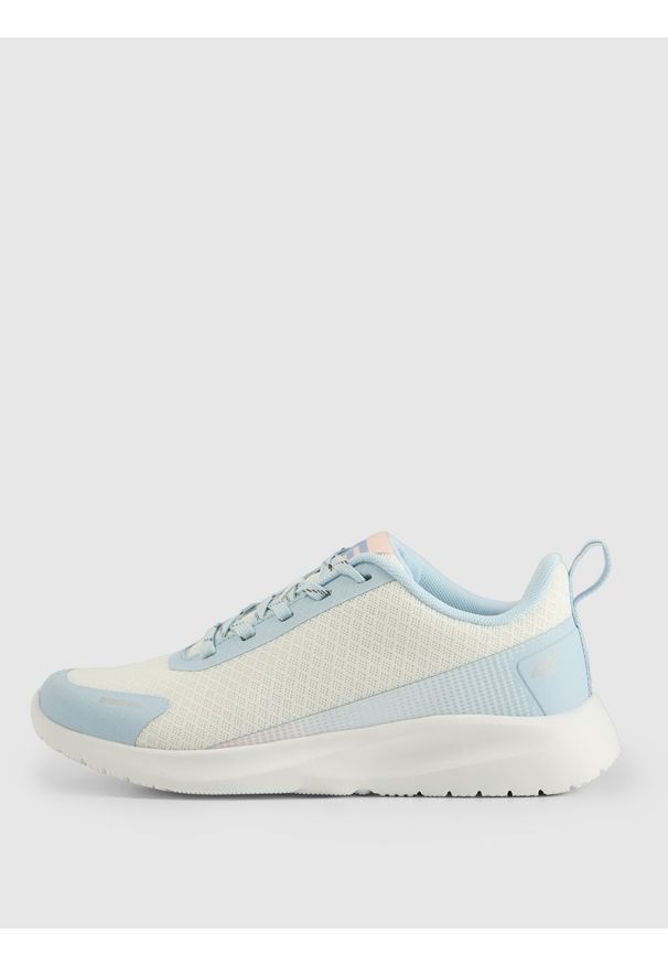 4f - 4F Buty sportowe VELOSPEED z przewiewną cholewką dziewczęce - białe 38. Okazja: na co dzień, na uczelnię. Kolor: biały. Szerokość cholewki: normalna. Sport: bieganie, fitness