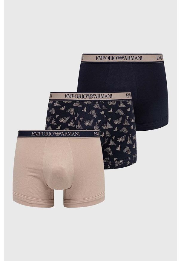 Emporio Armani Underwear bokserki 3-pack męskie kolor beżowy. Kolor: beżowy. Materiał: materiał