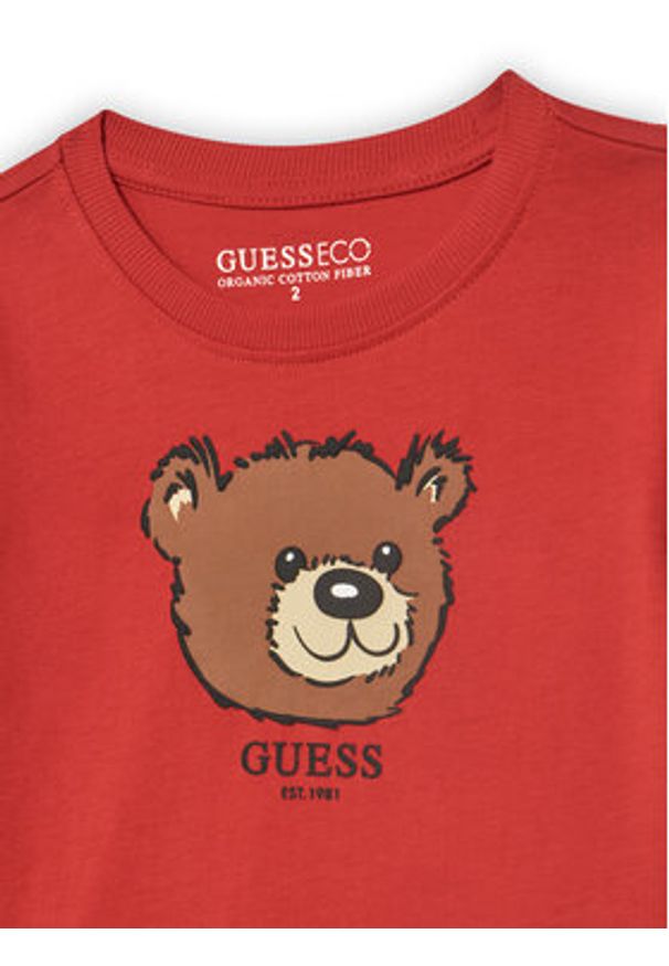Guess Bluzka N5YI25 K8HM4 Czerwony Regular Fit. Kolor: czerwony. Materiał: bawełna