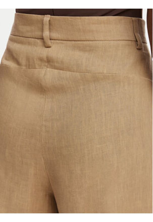 Marella Szorty materiałowe Adorni 2615141032 Beżowy Regular Fit. Kolor: beżowy. Materiał: len
