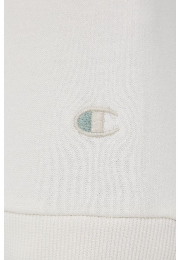 Champion bluza damska kolor beżowy z kapturem gładka. Typ kołnierza: kaptur. Kolor: beżowy. Materiał: dzianina, włókno. Długość rękawa: długi rękaw. Długość: długie. Wzór: gładki